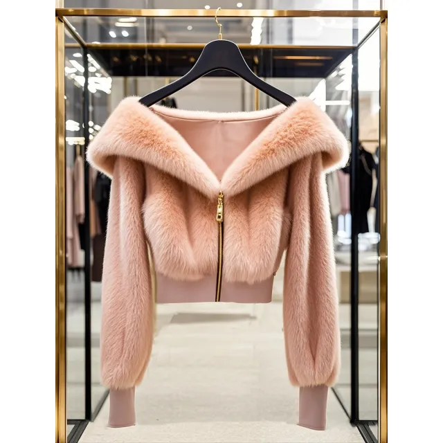 New Social Elegant Lady Of Note Plush Coat Pink - Shop at LoveMi