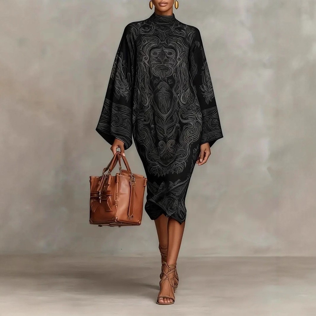 Digital Printing Fresh And Retro Flowy Dress