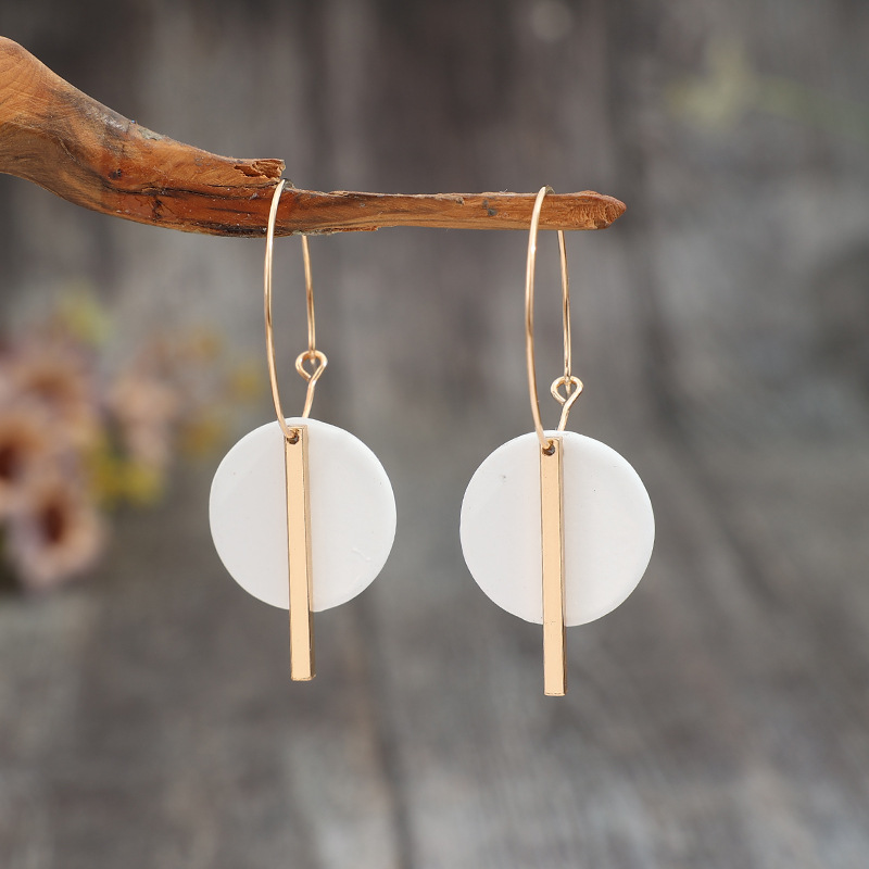 Retro-style Elegant Round Patchwork Long Alloy Fashion Earrings