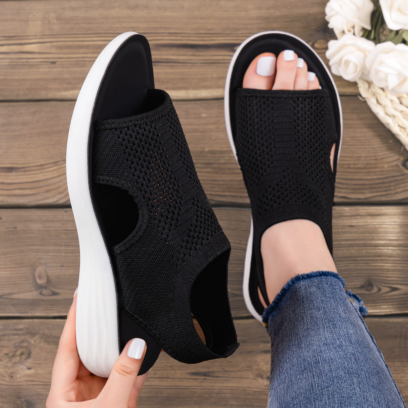 Flyknit Slip-On Sandals, picture 3 of 7