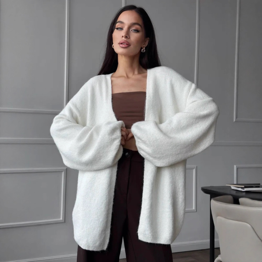 Fashion Mid-length Knitted Cardigan Top Women