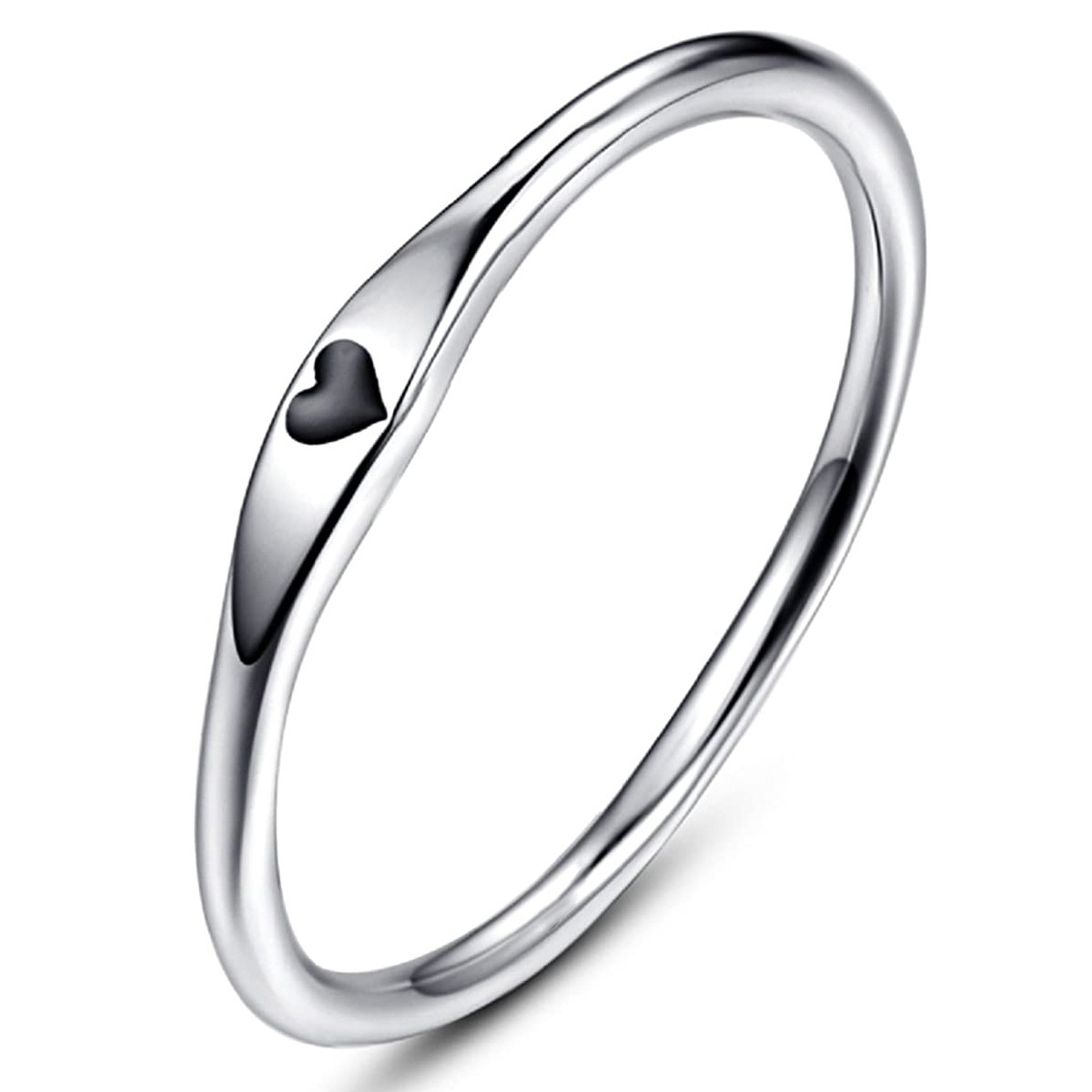 S925 Silver Niche Minimalist Heart Bestie Ring