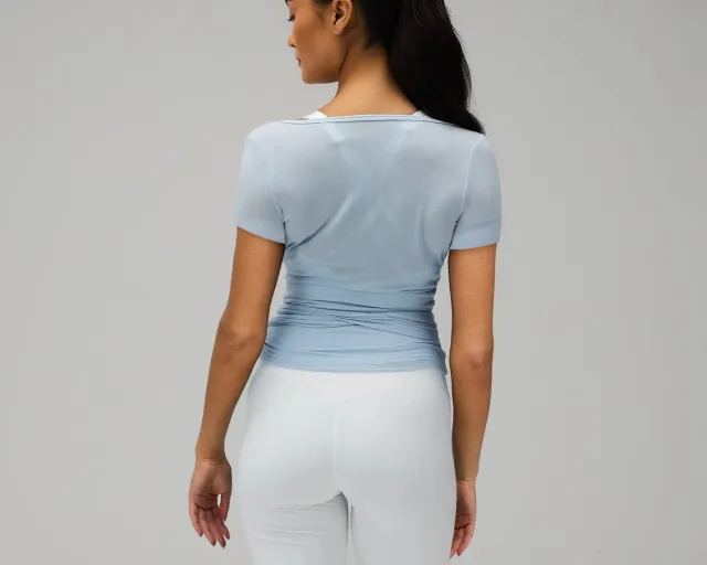 Slim fit Short sleeved Sports Blouse Running Training Tight Blue - Shop at LoveMi
