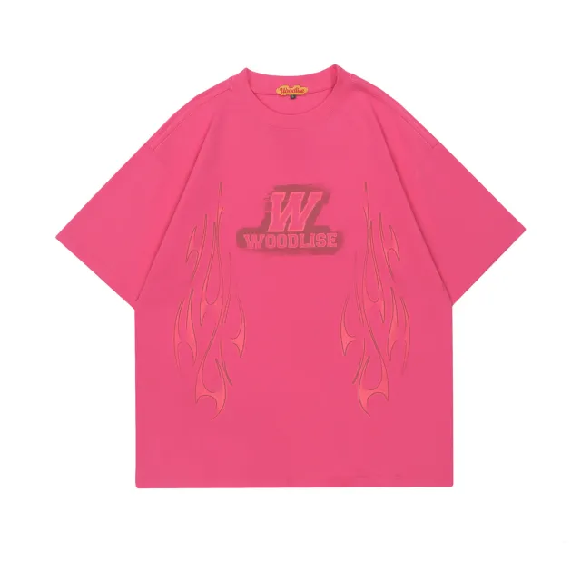 Street Retro Trendy Brand Letter Short Sleeve T shirt Pink - Shop at LoveMi