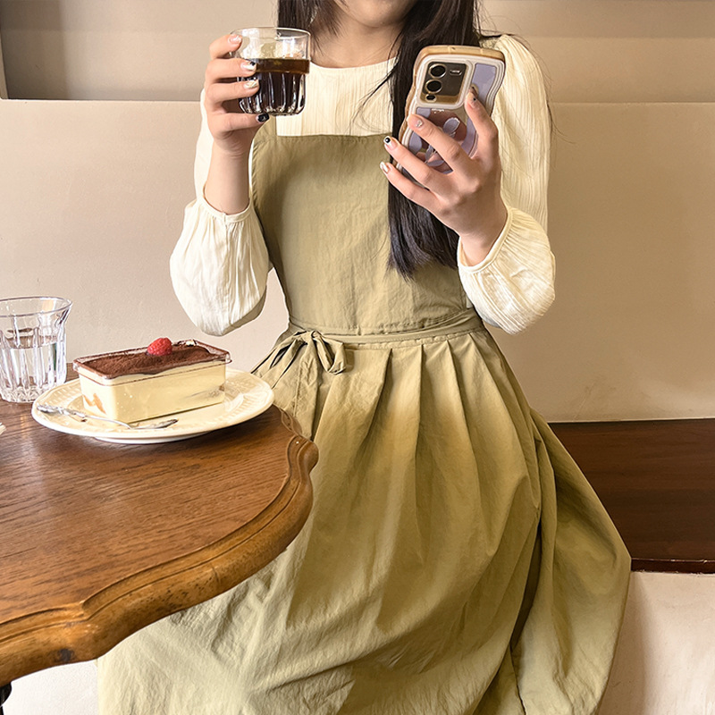 Apron Summer Thin Women's Lengthened Pleated Waterproof Overclothes