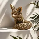 Fox Ornament For Study Or Office Desk Solid Forged Copper Tea Pet view 5