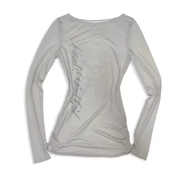 European And American Style Sexy All matching Slim Long Sleeve Top Women Gray - Shop at LoveMi