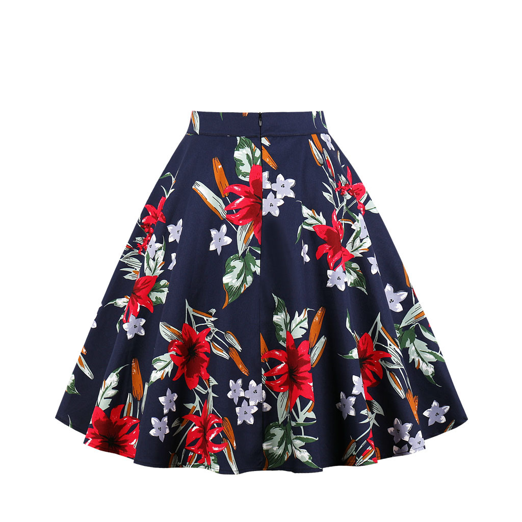 Title 5, A-line skirt featuring a rose flower and animal...