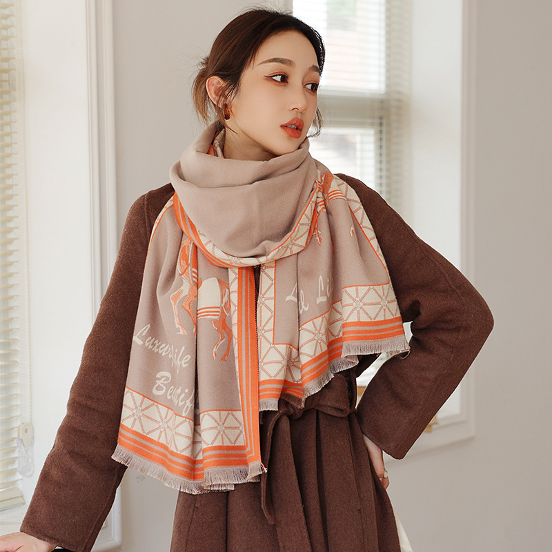 Women's Dual-use Cashmere-like Thickened Double-sided Scarf