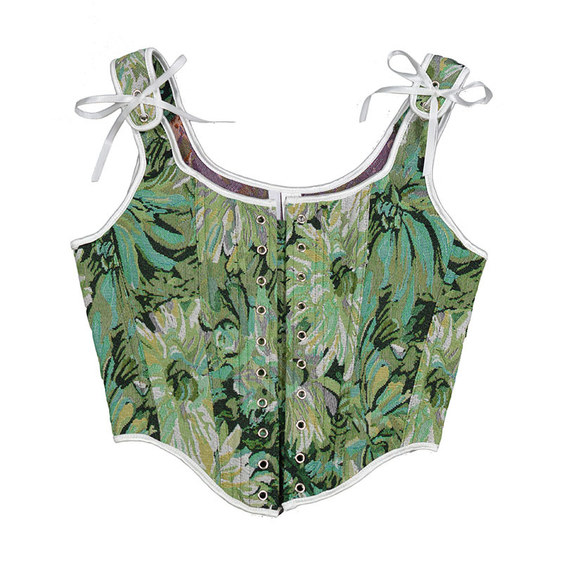 Large Size French Strap Fishbone Bra Short Vest - Image 17