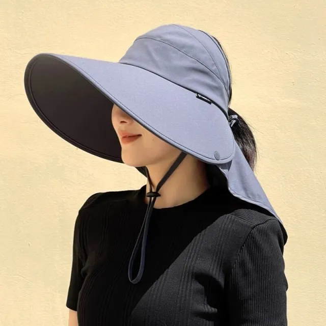 Sun Hat Female Sun Protection UV Protection Big Brim Summer Cover Full Face Gray - Shop at LoveMi
