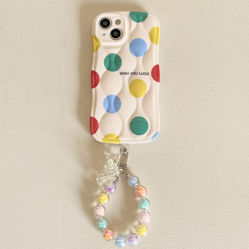 Color Polka Dot Chain Lanyard Phone Case - Image 8