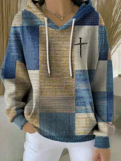 Stylish Casual Womens Hoodie With A Classic Plaid Design - Hyzy25090476-Xxl - View 1