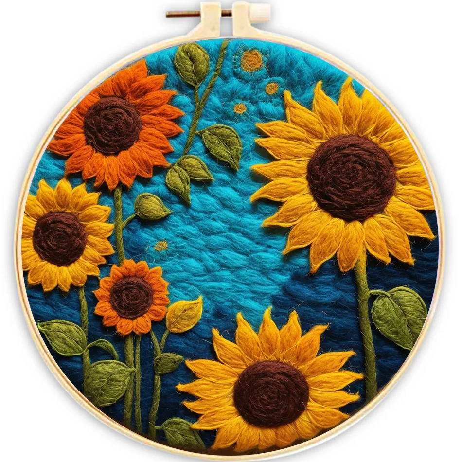 Blanket Painting With Embroidery Needle Felt Household Supplies - Mzh189
