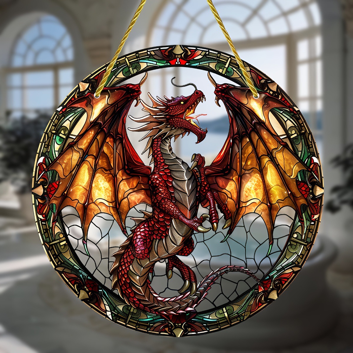 Title 9, Acrylic Dragon Japanese Catcher Glass Window Tr...