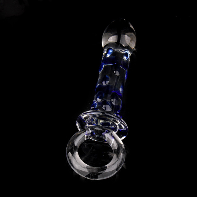 Bead Lock Blue Core Hand Pull Type Glass Dildo Product 8