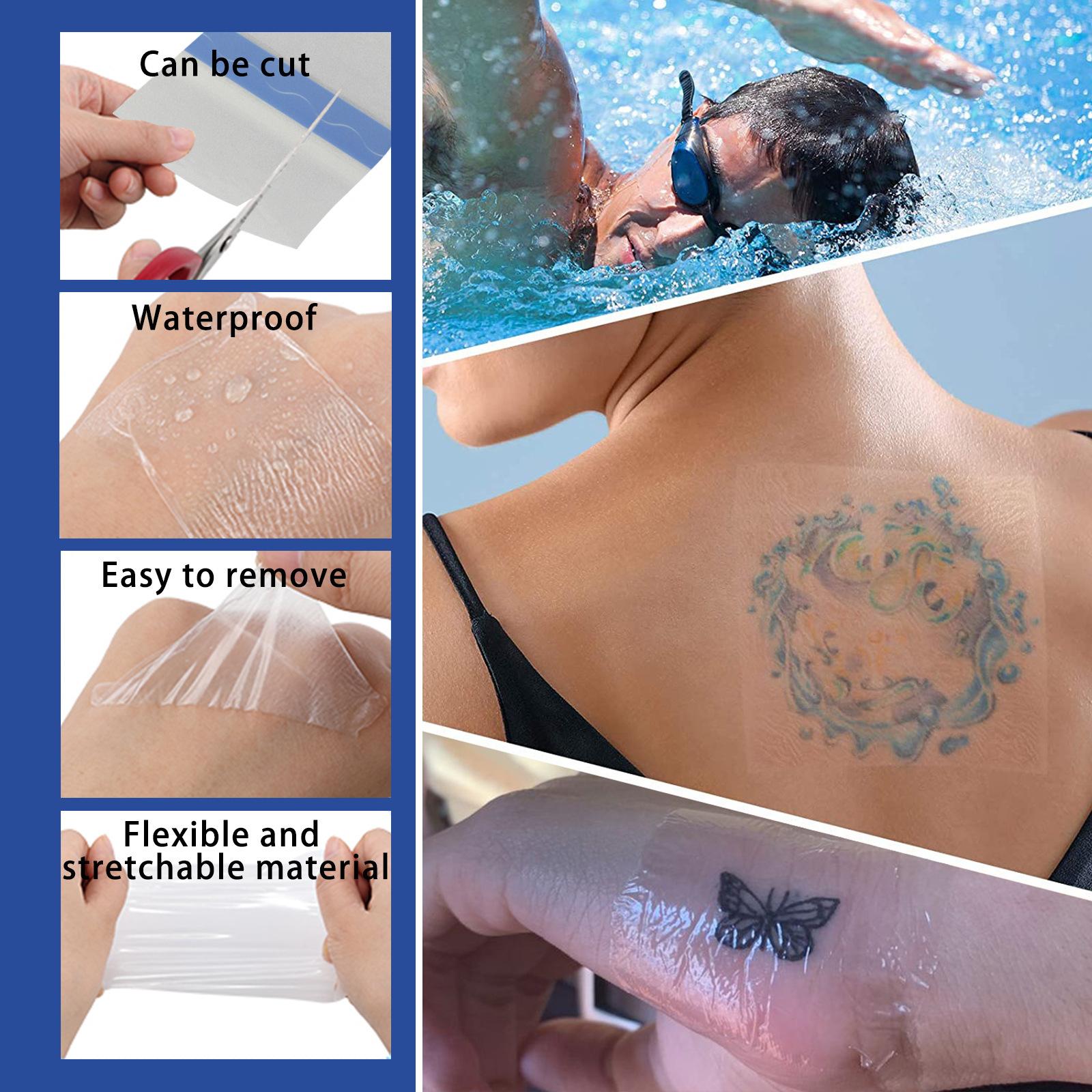 Title 8, Creative Tattoo Care Transparent Waterproof Sti...