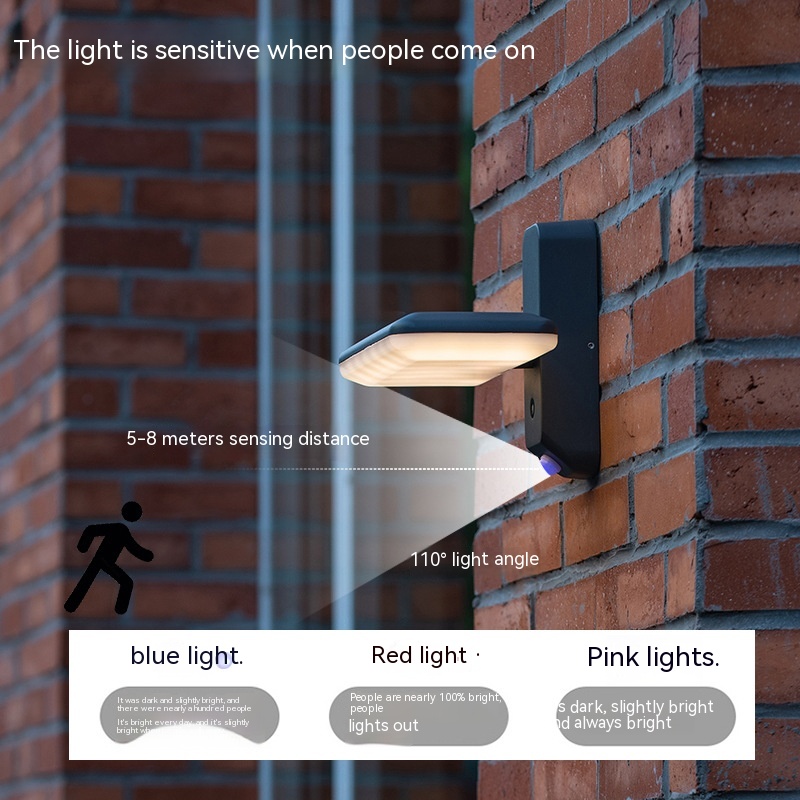 Nordic Solar Infrared Sensing Outdoor Waterproof Wall Lamp - Image 12