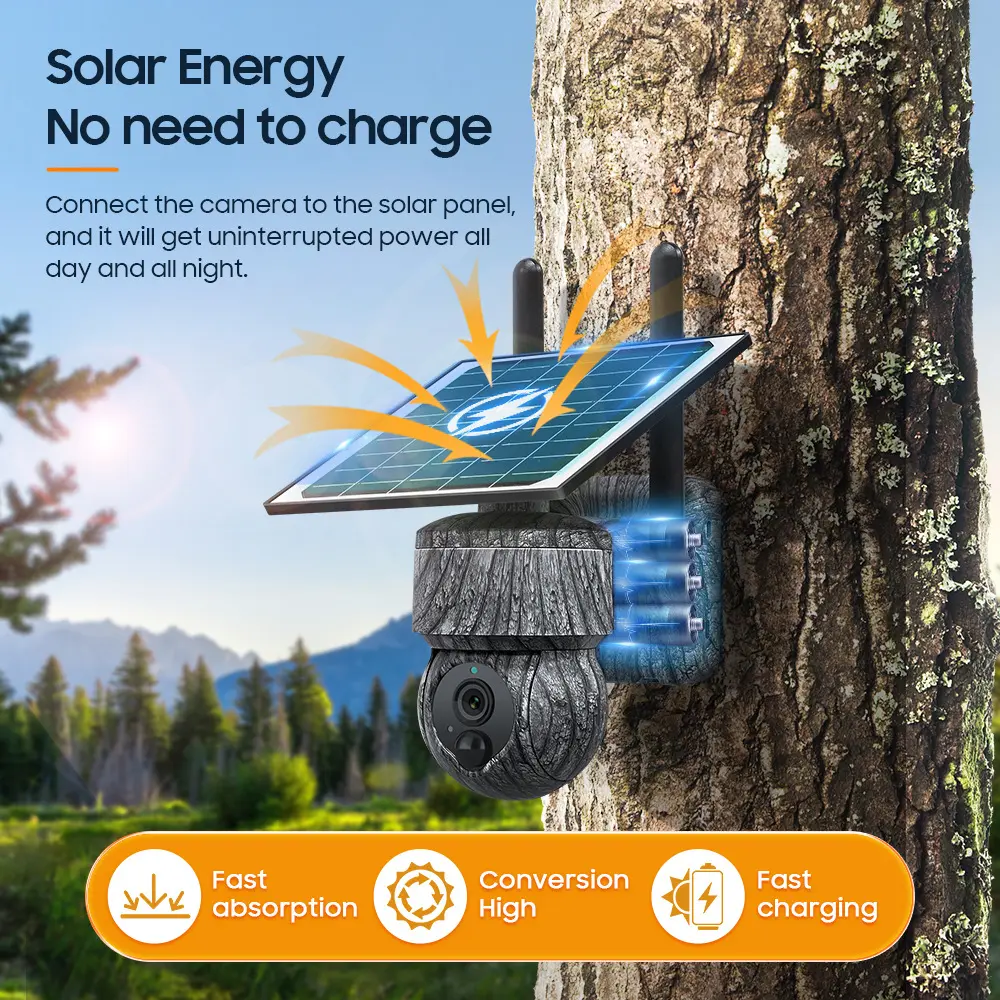 Outdoor Camouflage Solar Waterproof Surveillance Camera Night