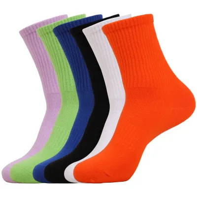 Mid-calf Combed Cotton Athletic Socks Sweat-absorbent Breathable High-pass Non-stuffy Men And Women Sports And Leisure Socks