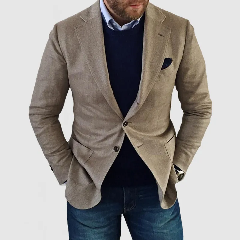 Men's Jacket Commute Leisure Printed Double Button Suit Jacket