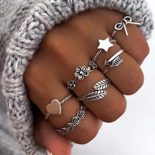 Vintage Diamond Ring Set Personality Accessories Style 9 - Shop at LoveMi