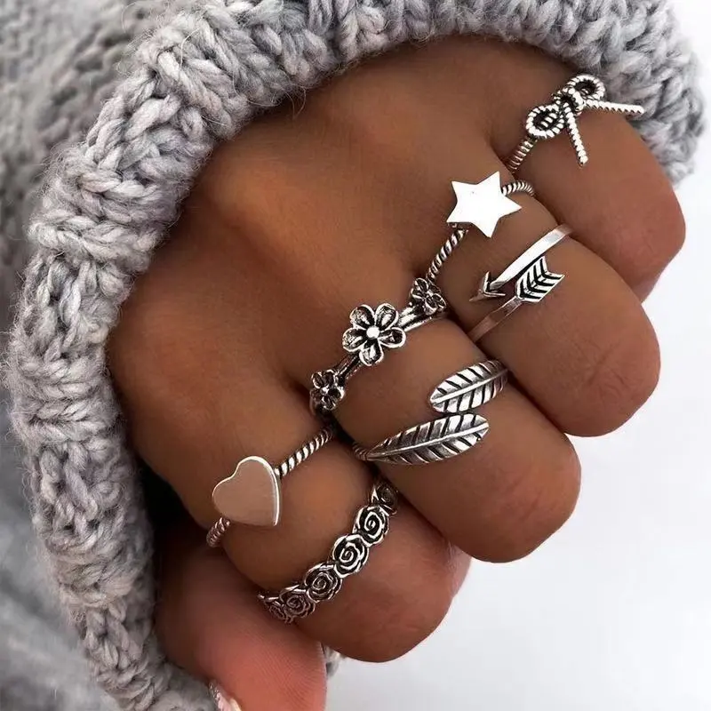 Vintage Diamond Ring Set Personality Accessories - Style 9