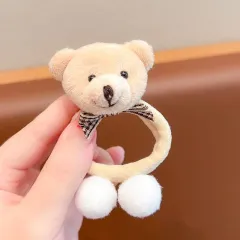 Durable High Elasticity Does Not Hurt Hair Rubber Band Ponytail - Brown Bear 1 Piece - View 1
