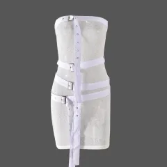 Women's Chest Wrap Multiple Tied Dress Sexy Patchwork One-step Skirt - White - View 1
