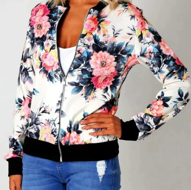 Autumn And Winter New Women's Long Sleeve Zipper Printed Jacket Coat Y213 L - Shop at LoveMi