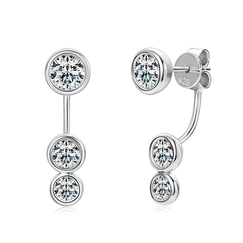 Removable Double Wear Moissanite Ear Studs