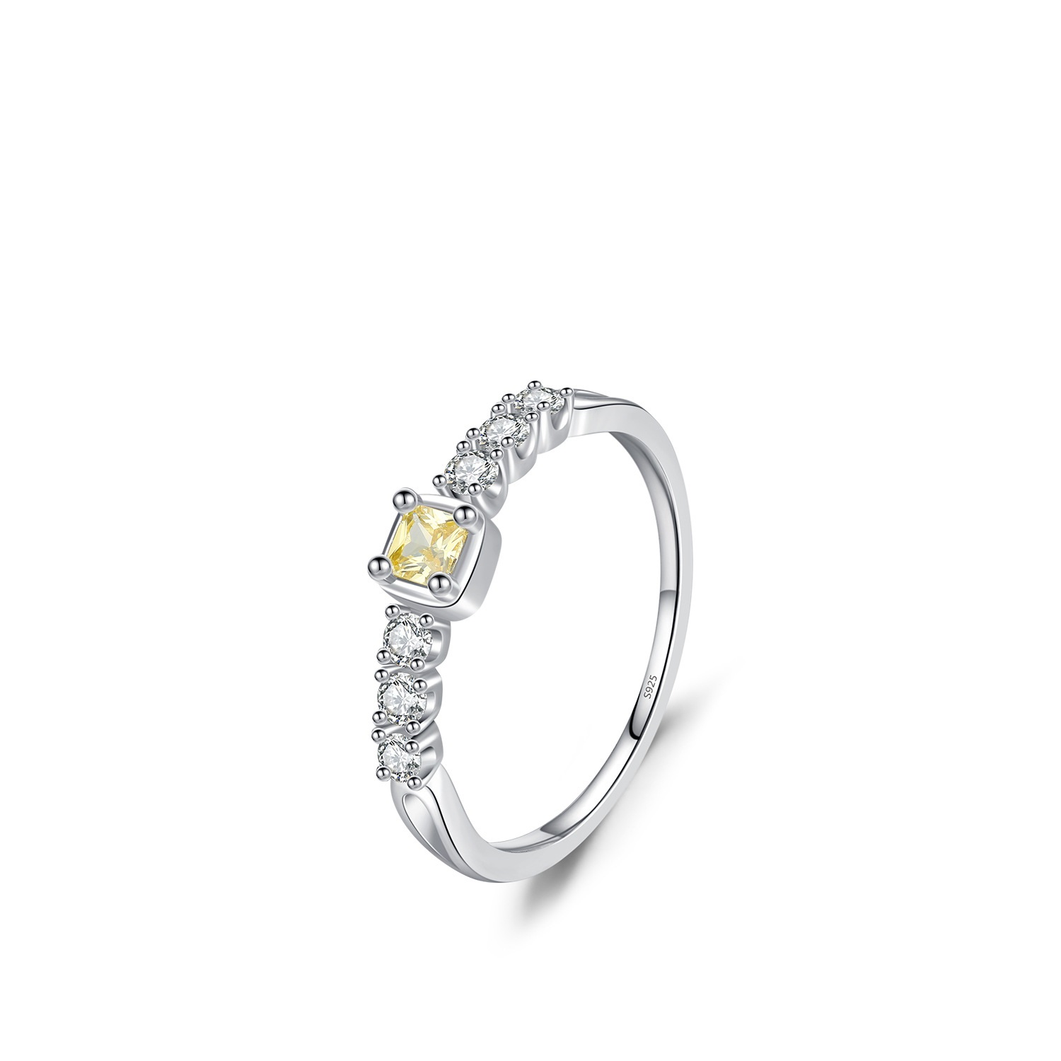 S925 Sterling Silver Sweet Small Sugar Cube Ring For Women