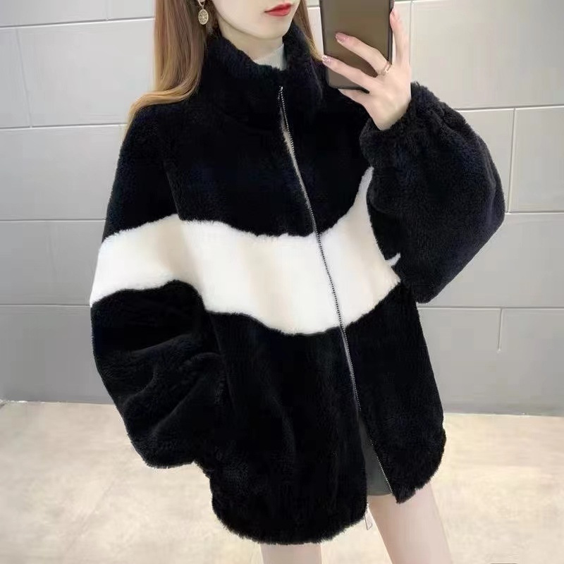 New Winter Thickened Western-style Faux Rabbit Fur Coat