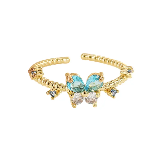 Fashionable All match French Simplicity Butterfly Adjustable Ring For Women Gold - Shop at LoveMi