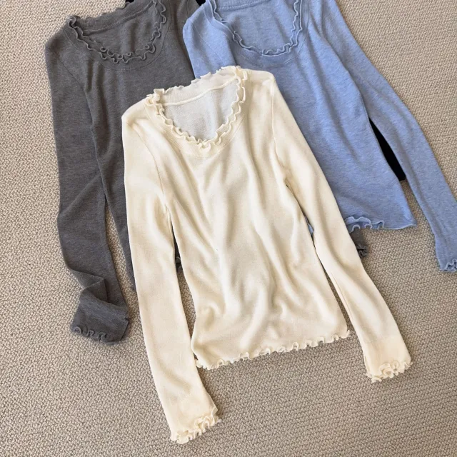 Women's Autumn And Winter Design Soft And Skin friendly Base Shirt Apricot - Shop at LoveMi