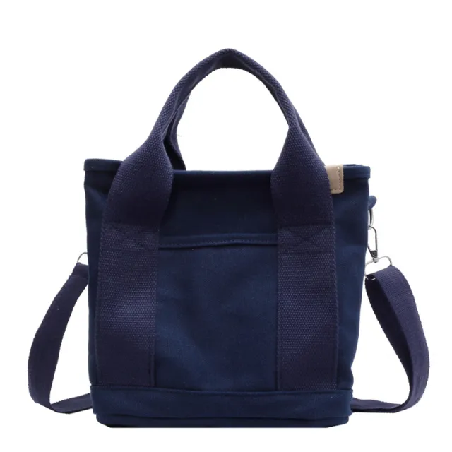 Women's Simple Canvas Large Capacity Shoulder Commuter Hand carrying Bag Blue - Shop at LoveMi