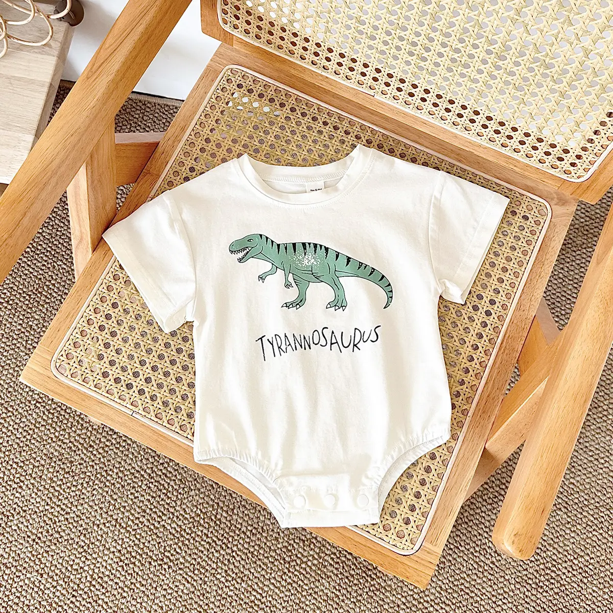 Baby Dinosaur Print Casual Triangle Overalls