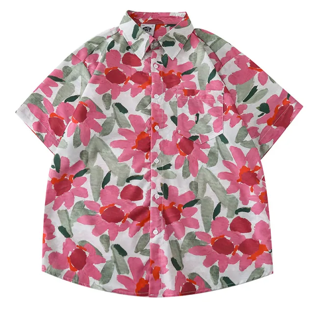 Women's Design Retro Style Printed Short sleeved Shirt 6454 Picture Color L - Shop at LoveMi