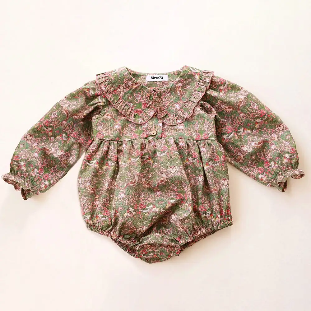 Linen Floral Baby Girl Jumpsuit