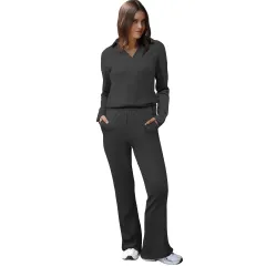 Women's Sportswear Long-sleeve Top And Pants Two-piece Set - Dark Gray - View 1