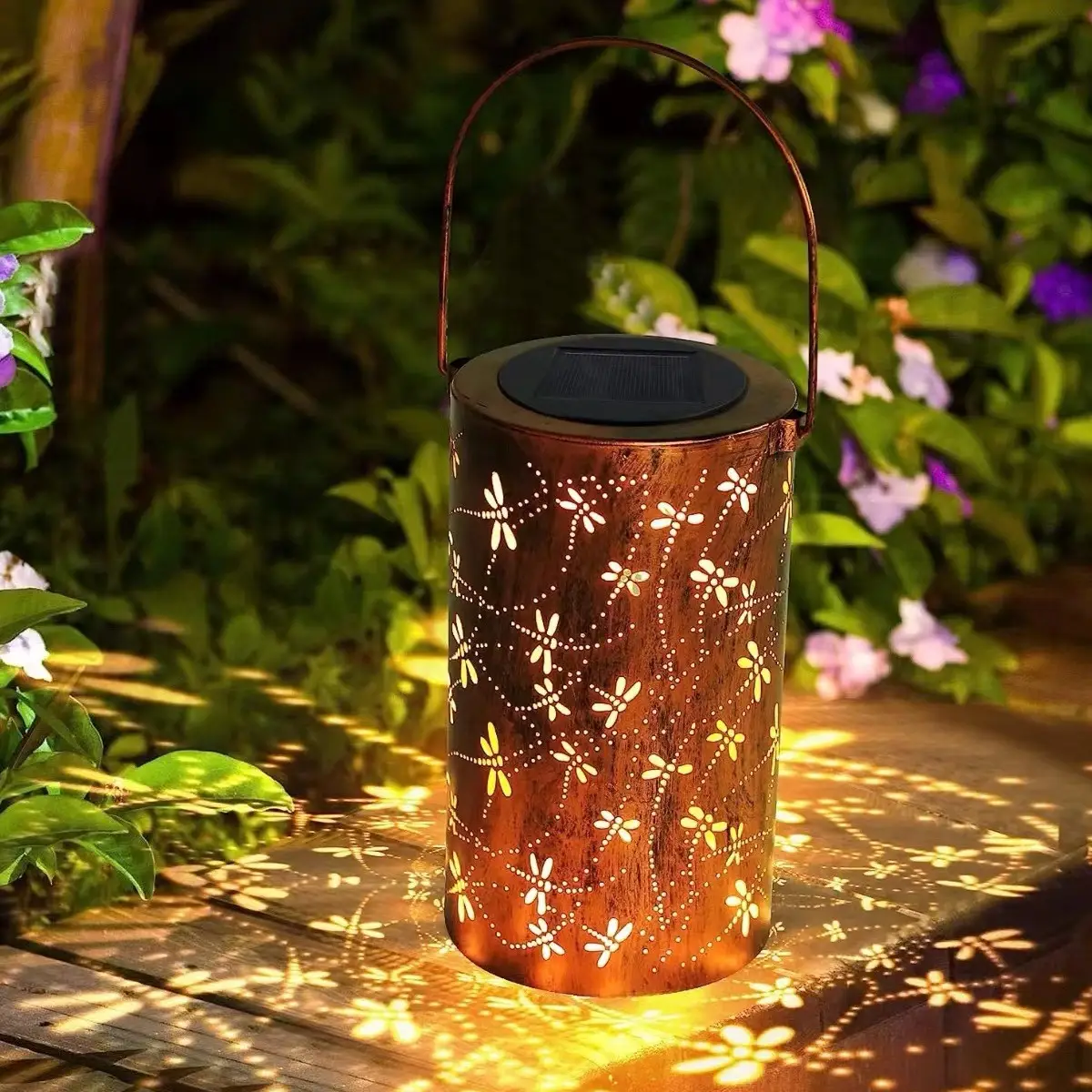 Solar Ceiling Lamp Outdoor Waterproof Courtyard Decorative Iron Hanging Lamp