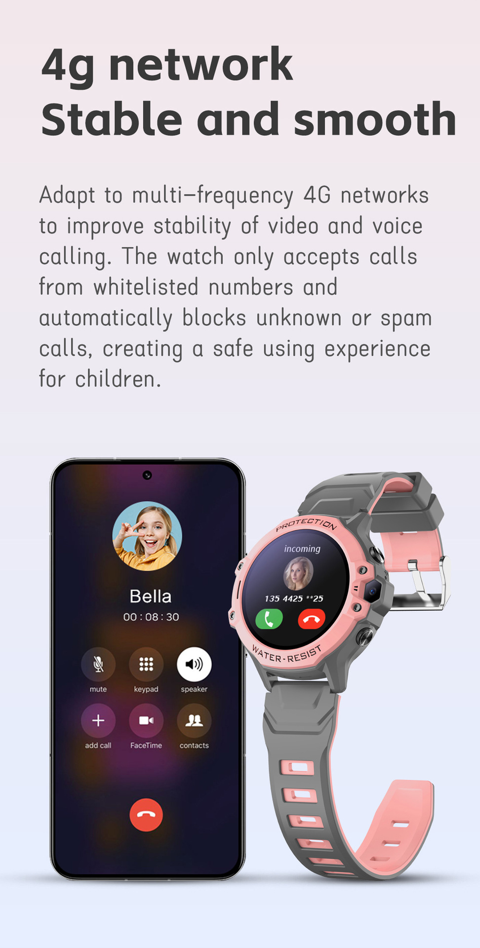 Title 4, Relógio Smartwatch 4G Infantil à Prova Dágua C...