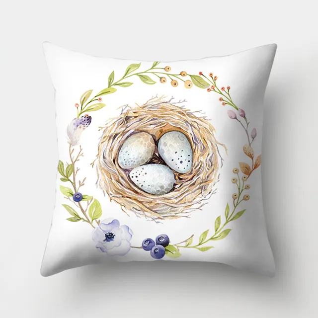 Easter Bunny Watercolor Garland Peach Skin Fabric Home Decoration Pillow Cover Fh008 - Shop at LoveMi