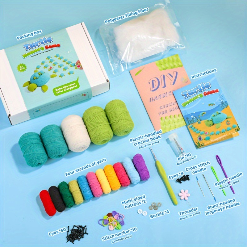 Cross-border New Memory Turtle Crochet Material Package Children's Educational Toys Handmade DIY Crochet Material Package