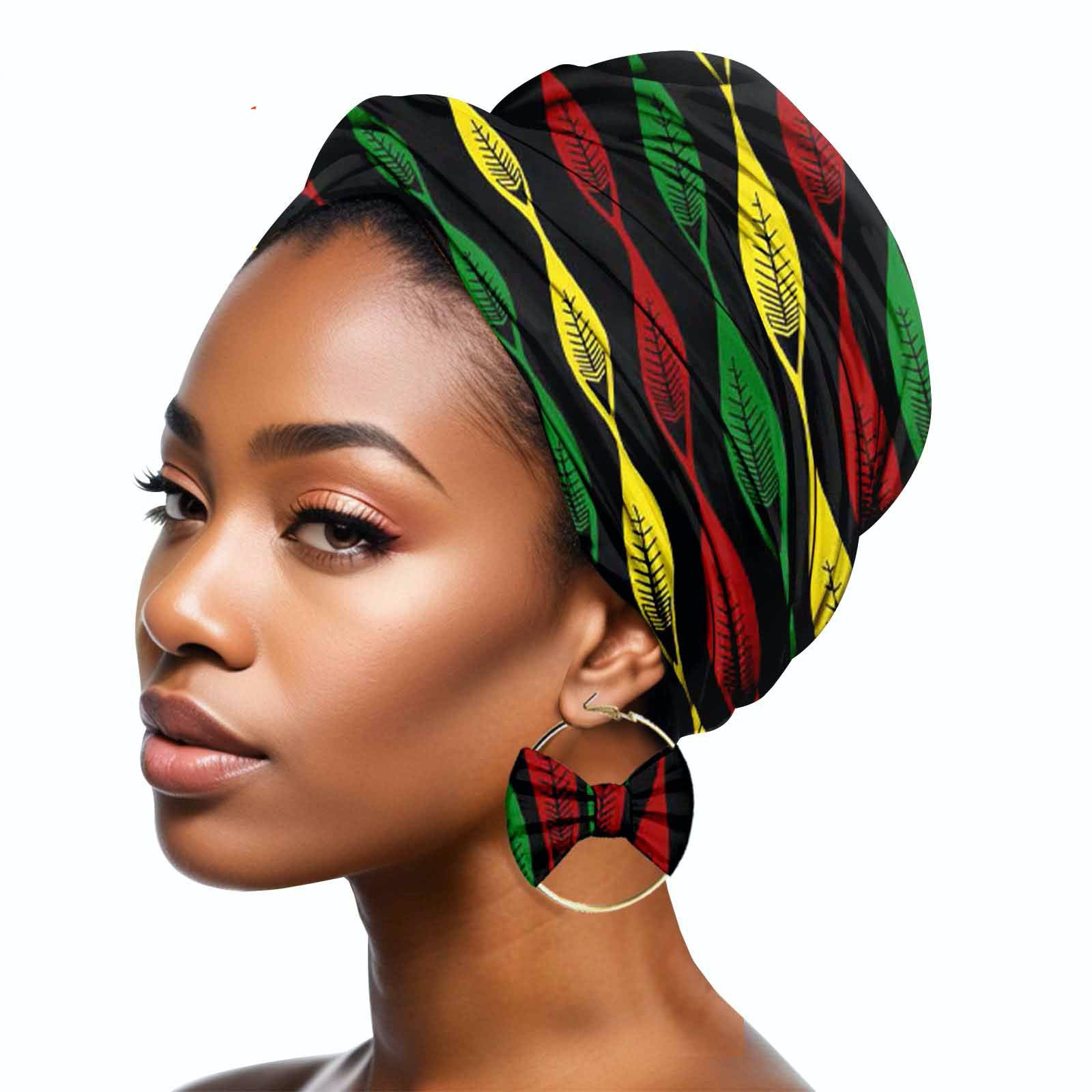 Duplex Printing Batik Headscarf Earrings A763 Hair Band Mask - Shop at LoveMi