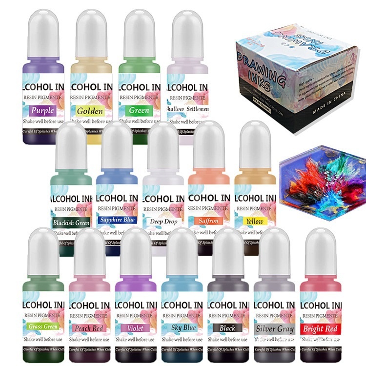 Cross-border Manufacturers Crystal Glue Use Hair Dye Diffusion Color Concentrate Color Rendering 3D Blooming Fluid Alcohol Ink - Image 8