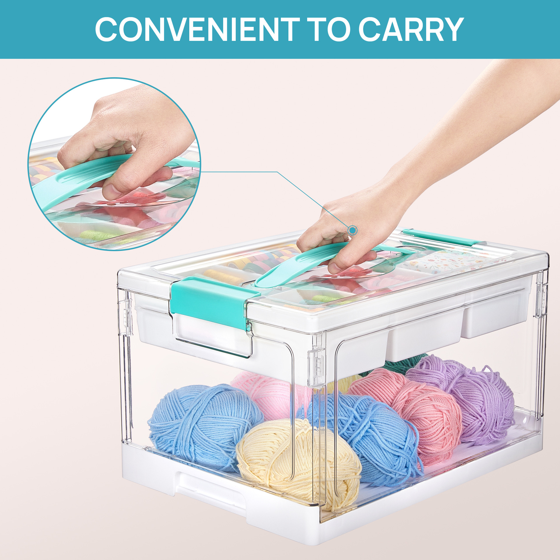 Transparent Plastic Craft Supplies Storage Box