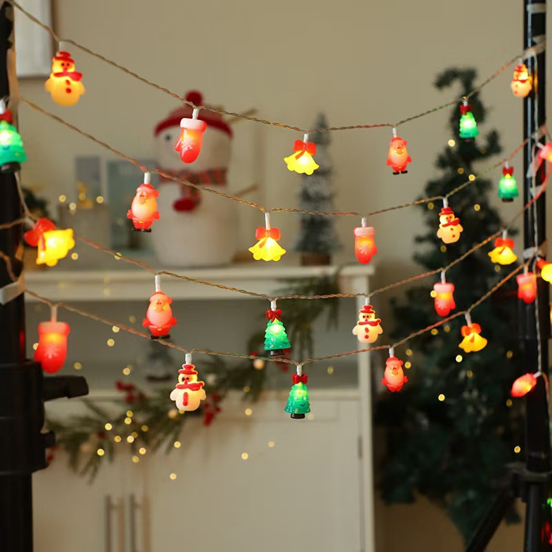 New LED Lighting Chain Christmas Tree Snowman Old Man Halloween Day Atmosphere Decoration