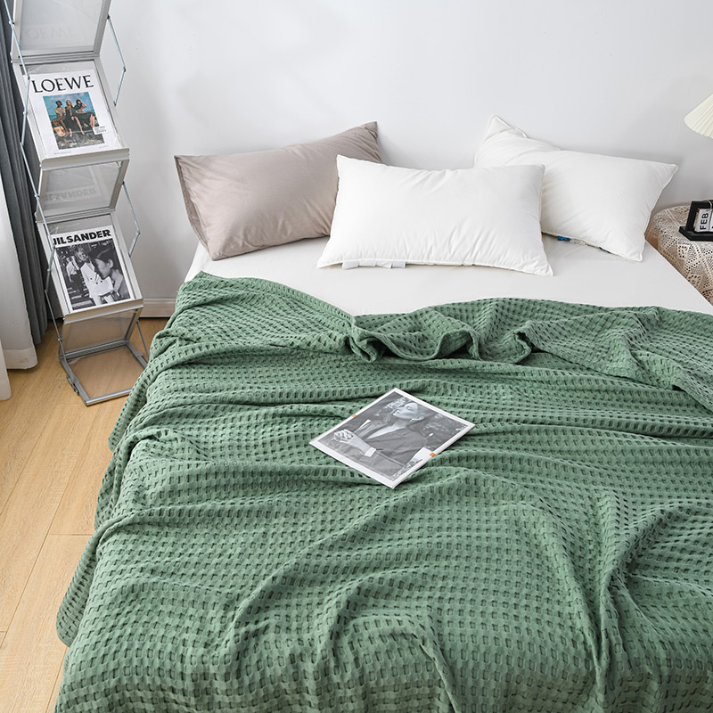 Custom-Processed Pure Cotton SingleDouble Waffle-Weave Towel Blanket