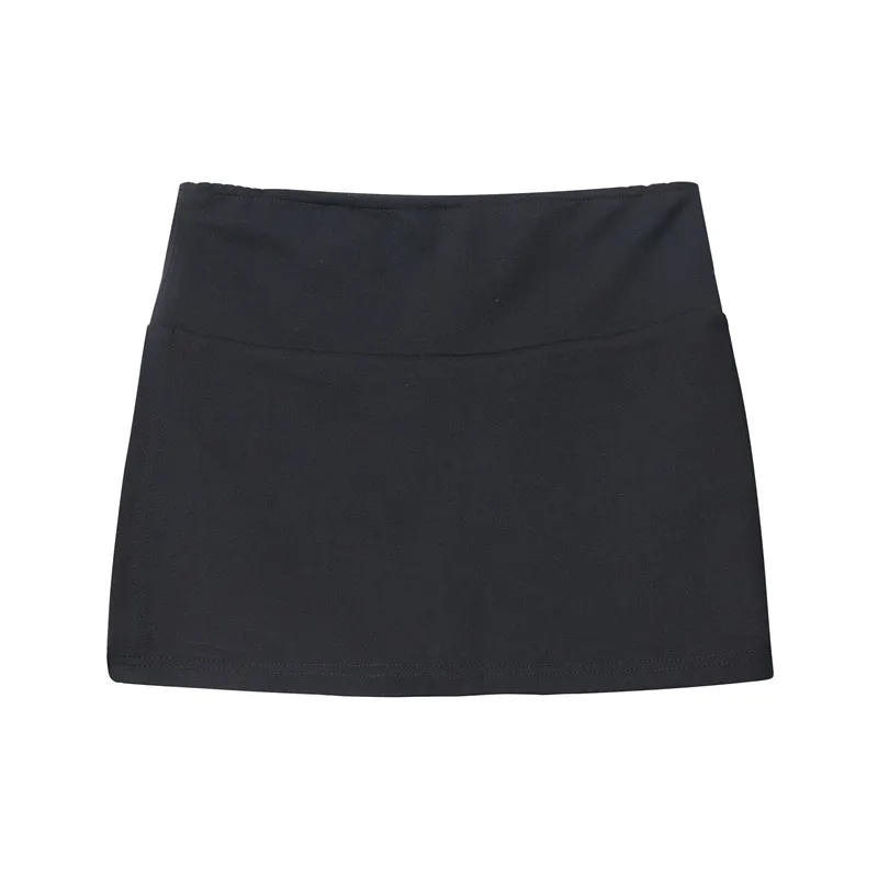 Split Culottes Hip Skirt For Women - Black